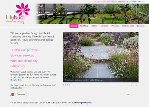 Lilybud - Gardens by Design website
