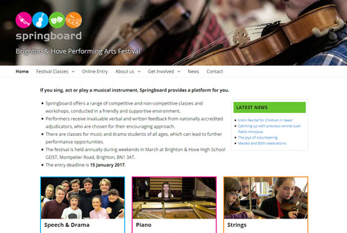 Springboard Festival website